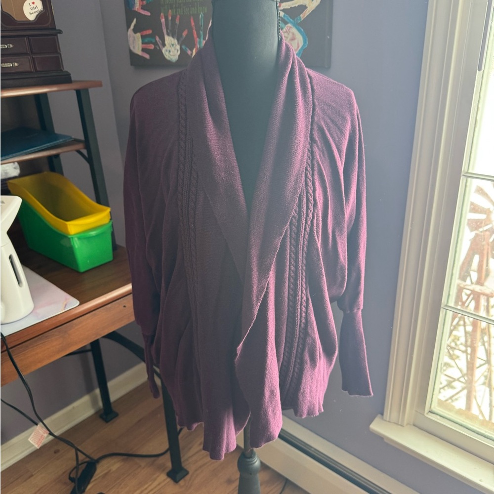 Maurices Deep Purple Cardigan Sweater